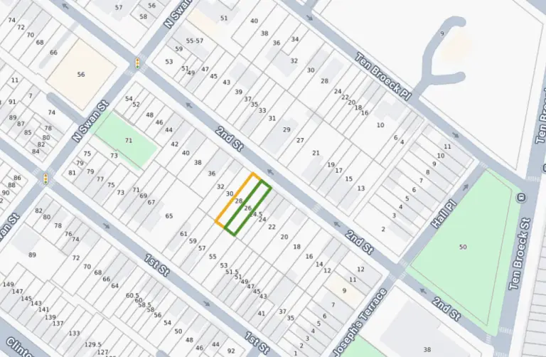 26-28 Second St Tax Lot Map
