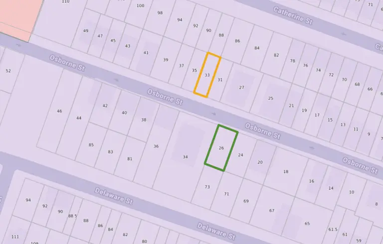 26 & 33 Osborne St Zoning Map