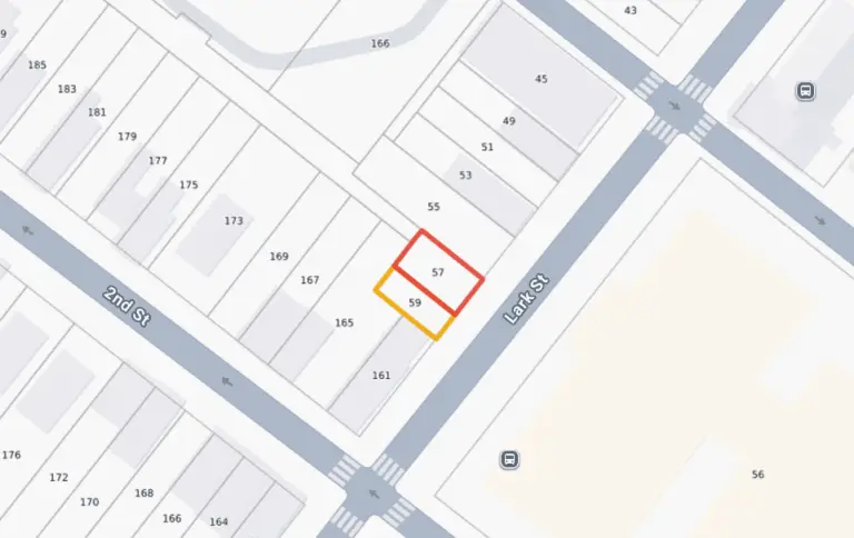 57-59 Lark Street Tax Lot Map