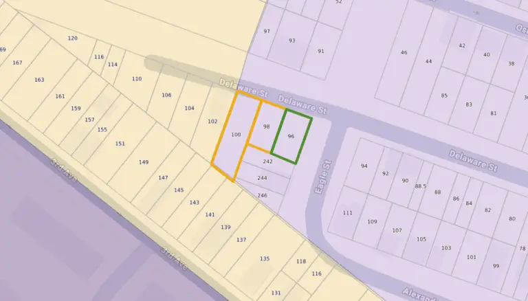 96-100 Delaware St Zoning Map